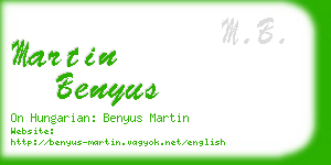 martin benyus business card